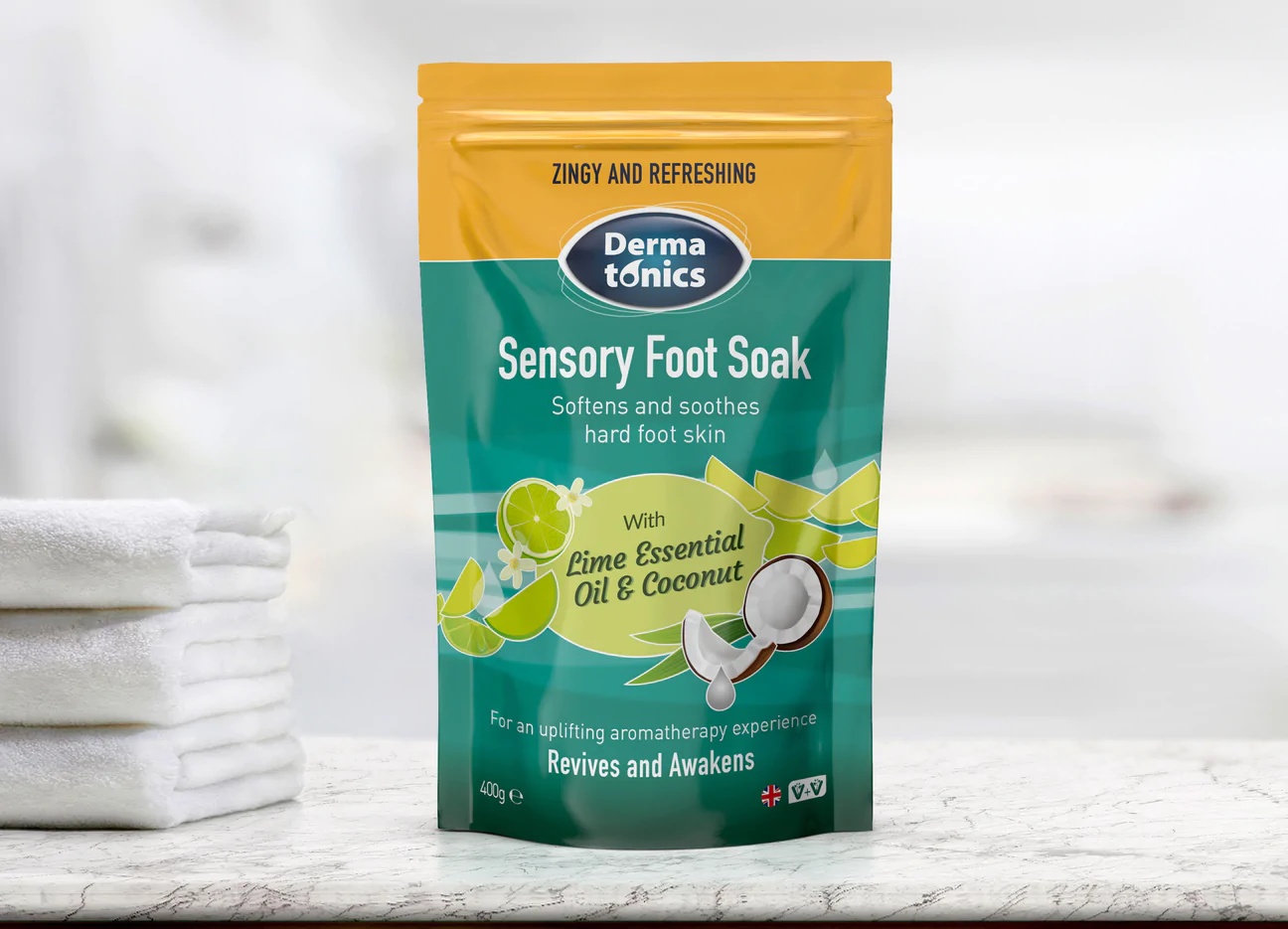 Dermatonics Sensory Foot Soak to soften and soothe hard foot skin